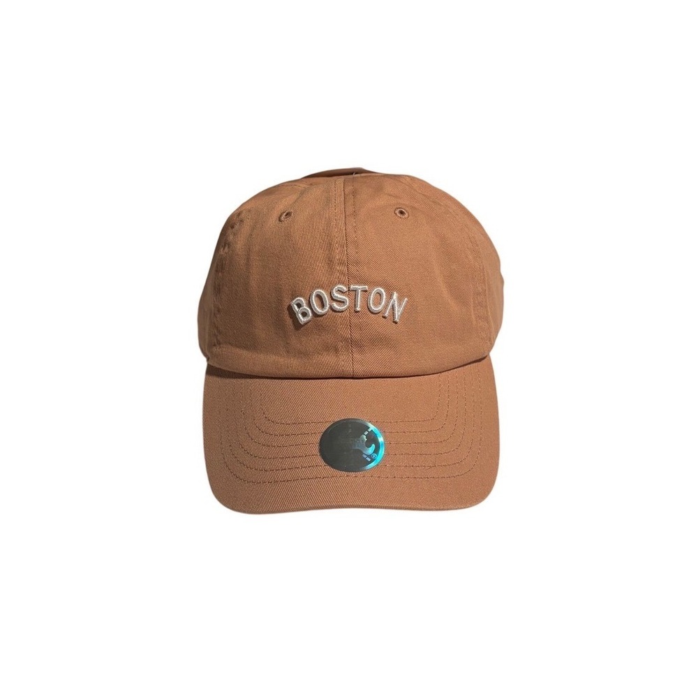 Bay State Apparel Boston Embroidered Baseball Cap Cinnamon Brown Cotton Dad Hat